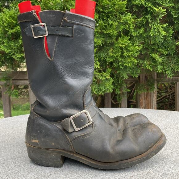 11E 60s Vintage Sears Engineer Harness Motorcycle Riding Work Boots Steel Toe - Picture 6 of 14
